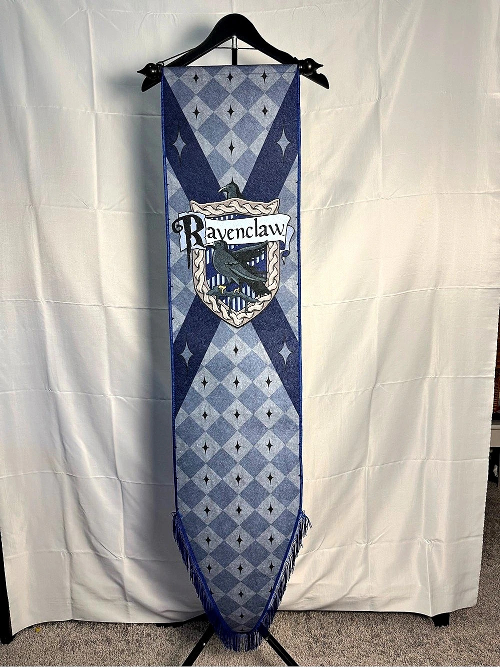 Harry Potter Ravenclaw Crest Wall Banner Blue & Gray Geometric